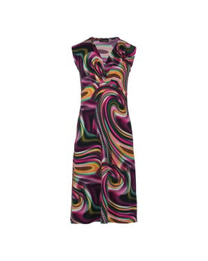 Mouwloze Empire Line-jurk in moerbei print