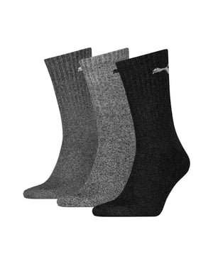 Puma Unisex Sportsokken voor volwassenen (set van 3 stuks) (Grijs)