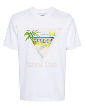 Casablanca Tennis Club Icon Printed T-Shirt in White