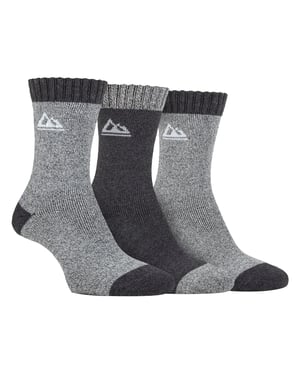 Storm Bloc - 3 Pack Womens Performance Polyester Boot Socks | Outdoor Walking Hiking Trekking Socks - Charcoal/grey