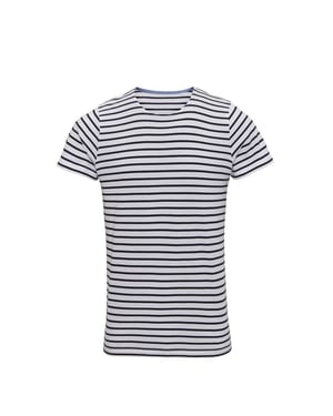 Asquith & Fox Mens Mariniere Coastal Short Sleeve T-Shirt (White/Navy)