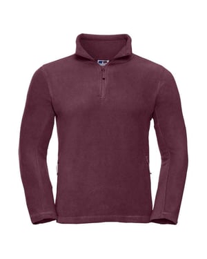 Russell Heren Quarter Zip Outdoor Fleece Top (Bourgondië)