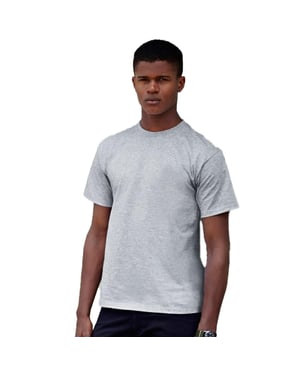 Fruit Of The Loom | Mens Crew Neck Short Sleeve T-Shirt-Light Grey (5 Pack)