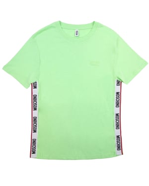 Moschino T-shirt med logotyp och tejpad nederkant, grön