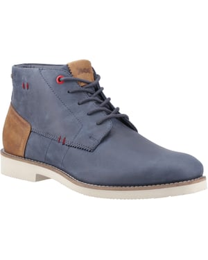 Pod Ram Leren Herenlaarzen Navy Blauw