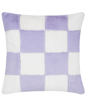 Heya Home Cozee Check Faux Fur Cushion Cover