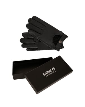 Barneys Originals Gift Boxed Black Leather Driving Gloves