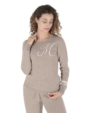 Crown Of Edinburgh Cashmere Crew Neck Sweater Stockbridge Camel M