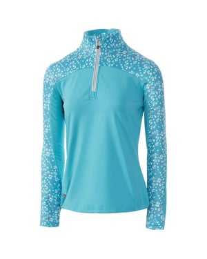 Island Green Dames/Dames Bloemen Base Layer Top (Aqua)