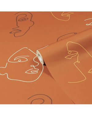 Kindred Abstract Faces Printed Wallpaper