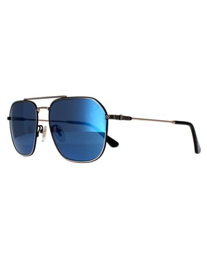 Police Aviator Heren Glimmend Roze Goud Rookspiegel Blauw SPLF64 Octane 1