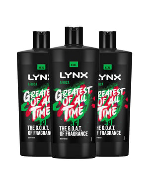Lynx G.O.A.T Shower Gel up to 12H Refreshing Fragrance XXXL Africa 700ml, 3 Pack