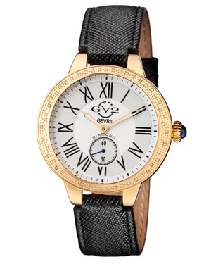 GV2 Astor Women's Swiss Quartz Diamond White Dial Calfskin Leather Watch