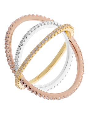 Orphelia Women's 925 Sterling Silver Ring - Gold/Silver/Rose ZR-7280