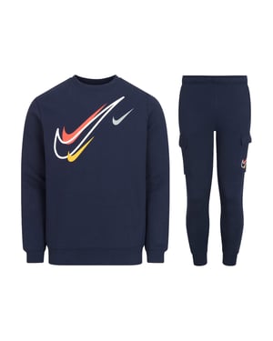 Nike Sportswear Men's Multi Swoosh Graphic Fleece Tracksuit Set, Navy