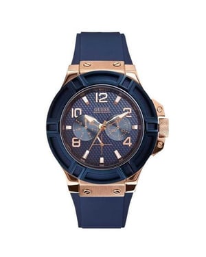 Guess W0247G3 Blauw Siliconen Herenhorloge