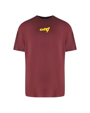 Off-White Thunder Stable Oversized Fit Burgundy T-Shirt