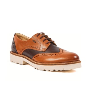 Pod Kortney Leren Dames Tan Multi-Brogues Schoenen