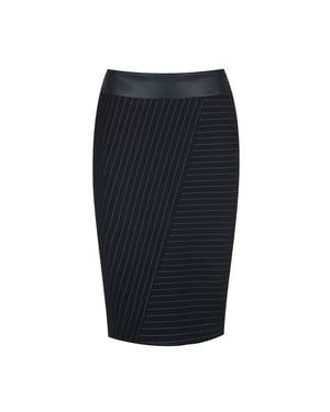 Gestreepte Punto di Roma Midi Rok Stretch