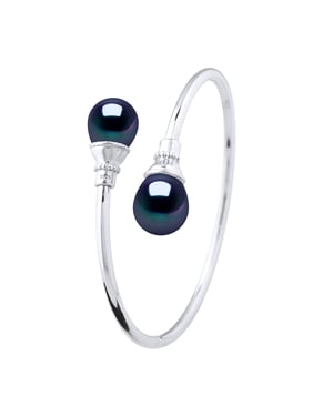YOU & ME Bracelet Freshwater Pearl 11-12 mm Black 925