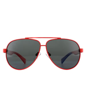 Polaroid Kids Aviator Kidss Red Grey Polarized Sunglasses