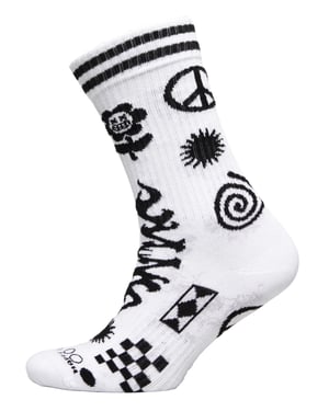 Patchwork Sokken | Happy Socks | Grappig Patroon Verassingssokken | Cadeausokken - Wit