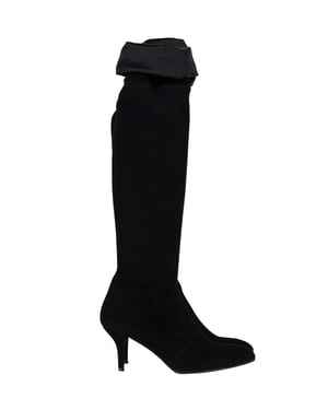 Stuart Weitzman Tieland Over-The-Knee Boots in Black Suede