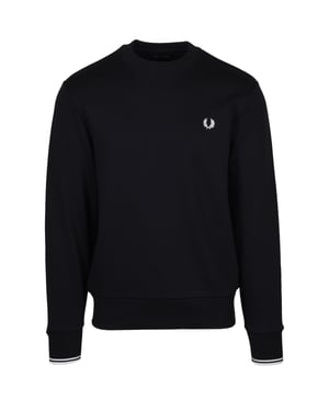 Men's Fred Perry Crew Neck Sweatshirt in Black