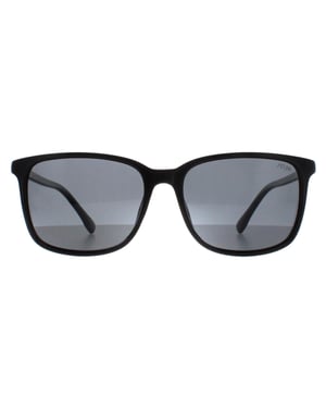 Atum Rectangle Mens Shiny Black Smoke Grey Quill