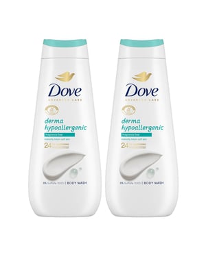Dove Advanced Care Body Wash Hypoallergenic 24H Renewing Micro Moisture, 2x400ml
