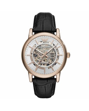 Emporio Armani AR60007 Automatisch Zwart Leer Herenhorloge