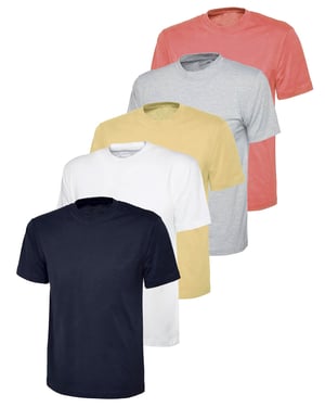 Kruze | Womens Crew Neck T-Shirts (5 Pack) - NVY/GRY/WHT/PNK/NUDE