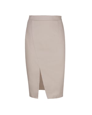 Beige denim kokerrok