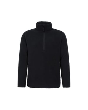 Mountain Warehouse Mens Ted Borg Half Zip Fleece Top (Svart)