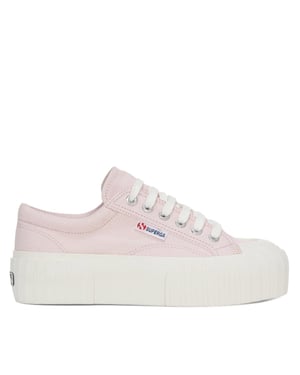 Superga Dames/Dames 2631 Stripe Platform Trainers (Roze/Avorio)