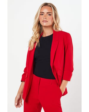 Petite Ruched Sleeve Blazer