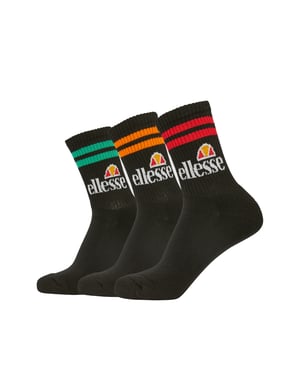 Ellesse 3-Pack Korte Crew Sock in Zwart