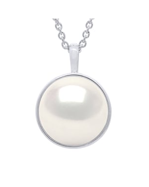 Halsketting met Beaded Pendant Geel Gouden Omgeving Strak - Echte Gecultiveerde Zoetwaterparel Knop 10-11 mm