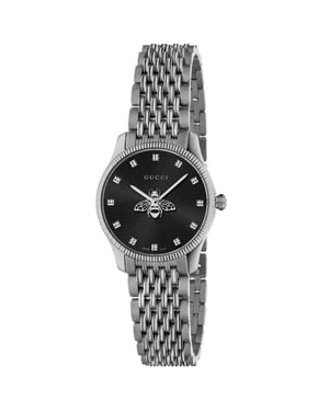 Gucci YA1265020 G-Timeless Zwarte Wijzerplaat met Bijen Dames Horloge
