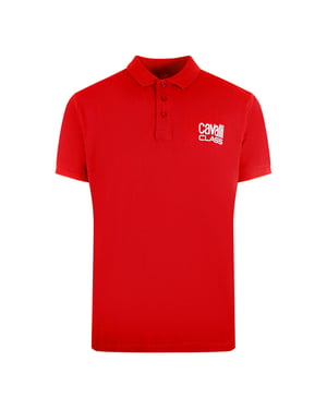 Cavalli Class rood poloshirt met vet logo