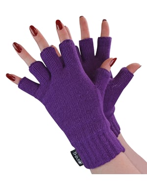THMO dames fleece gevoerde thermo vingerloze handschoenen - Paars
