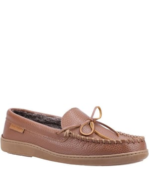 Hush Puppies Heren Ace Leren Slippers (Tan)