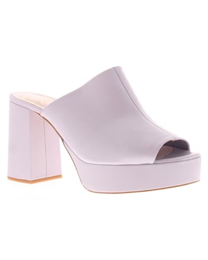 Ted Baker Womens Heels Deltino Leather Mules Peep Toe Block Heel Purple