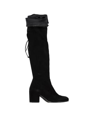 Stuart Weitzman Knee High Boots in Black Suede