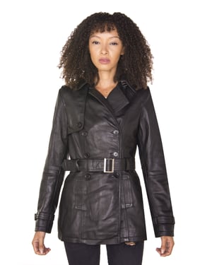 Womens Nappa Leather Trench Coat-Mosul