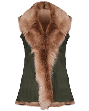 Lange damesbodywarmer van Toscana-schapenvacht-Sorocaba