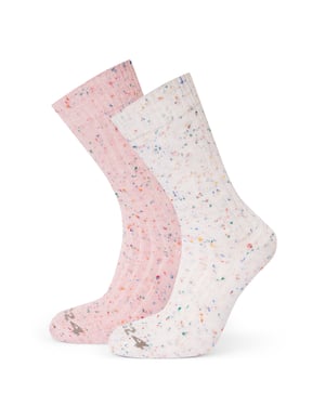 Opora 2Pack Womens Trek Socks Faded Pink/Vanilla