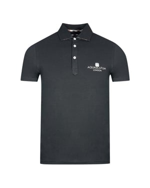 Aquascutum London Bold Logo Svart pikétröja