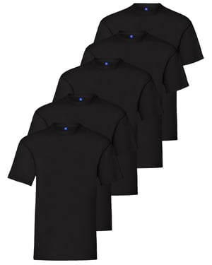 Kruze Heren Crew Neck T-Shirts (5 Pack) - Zwart