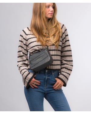 Helena' Black Nappa Leather Cross Body Bag